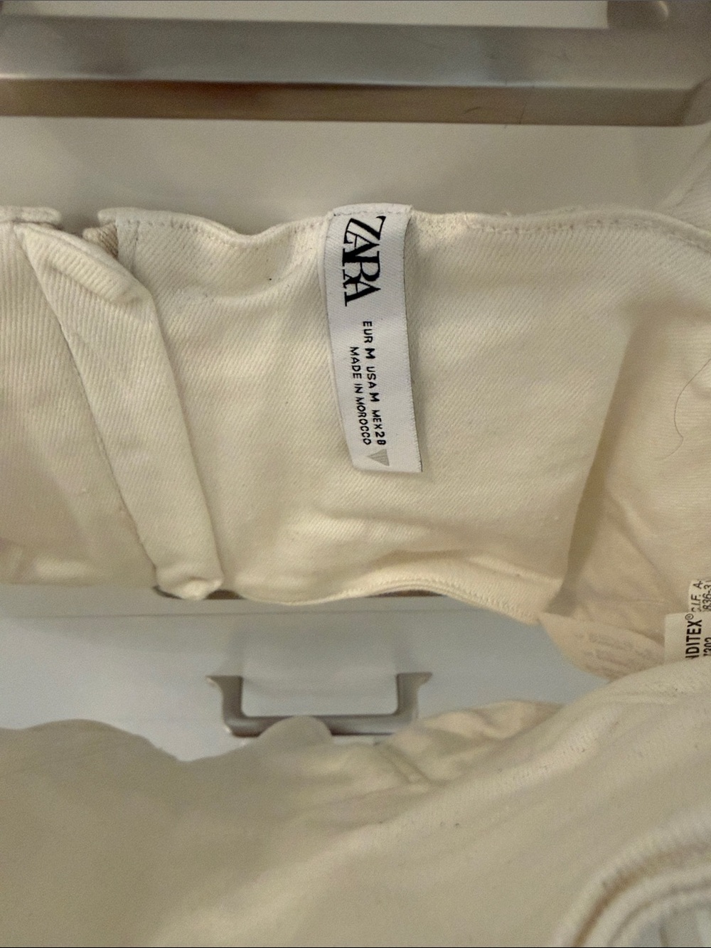 Zara Off-White denim Corset Crop Top - Picture 3 of 3
